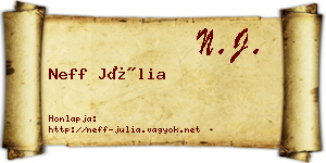 Neff Júlia névjegykártya