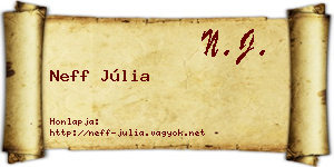 Neff Júlia névjegykártya